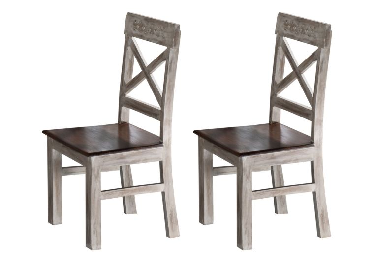 Set di 2 sedie in legno acacia / mango - cerato 45x45x100 CASTLE-ANTIK #21