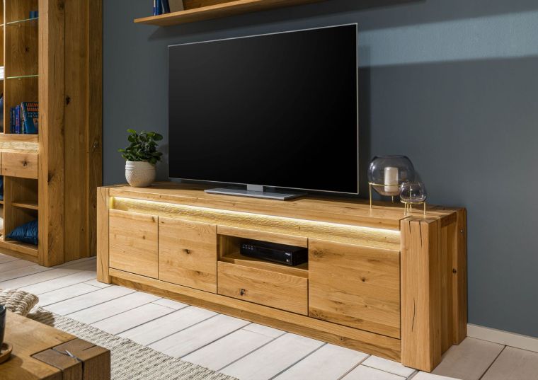 mobile TV in legno di Quercia Selvatica 193,5x40x53 quercia naturale oliato KENT #133