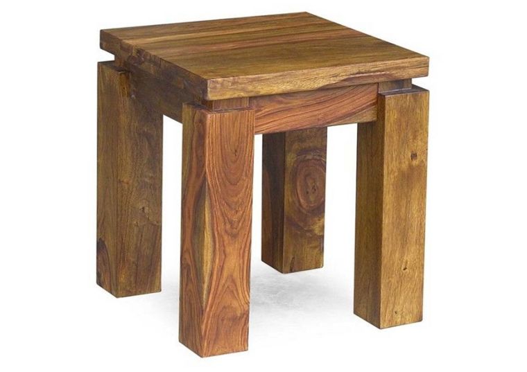 tavolo dappoggio in legno di Sheesham / palissandro 40x40x45 miele laccato METRO LIFE #166