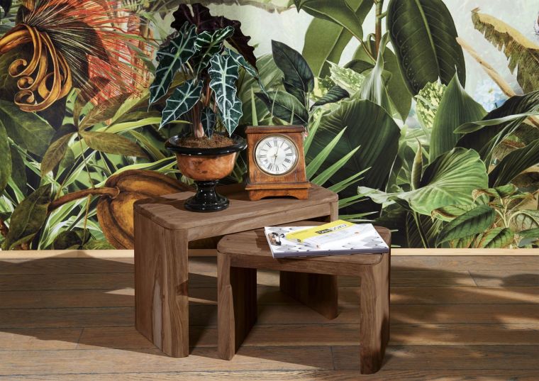 tavolo dappoggio in legno di Sheesham / Acacia 59x30x41 smoked cherry tinto TORONTO #144