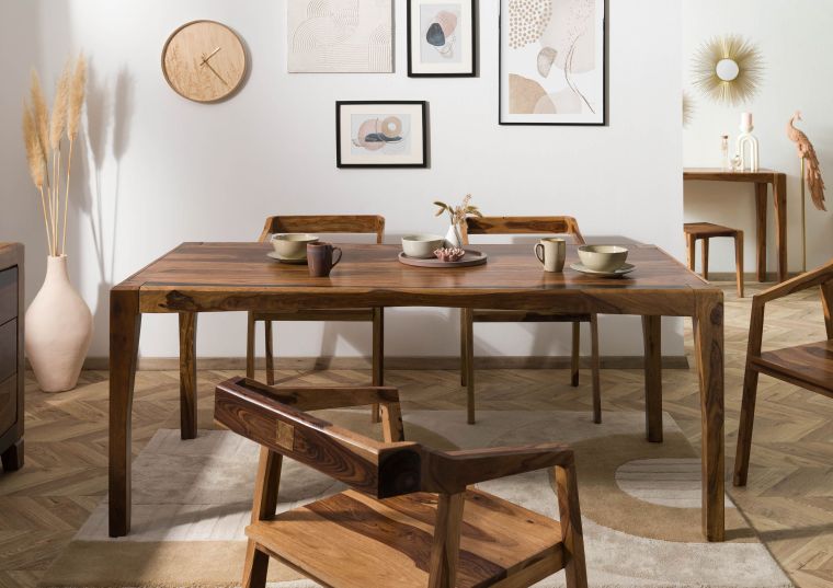 ANCONA #218 Tavolo da pranzo in legno di sheesham - laccato / marrone scuro 200x100x77