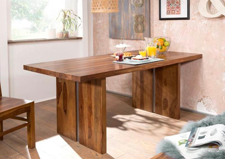 tavolo da pranzo in legno di Sheesham / palissandro 180x90x76 noble unique laccato SYDNEY #111
