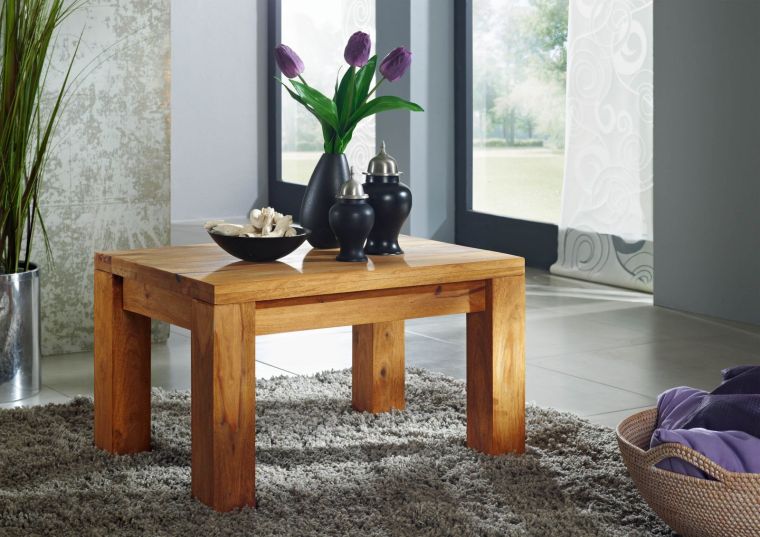 tavolino da salotto in legno di Sheesham / palissandro 70x50x42 marrone oliato NATURE BROWN #110