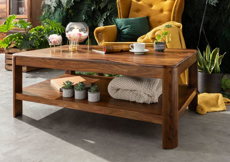 tavolino da salotto in legno di Sheesham / Acacia 120x70x45 noce cerato TORONTO #205
