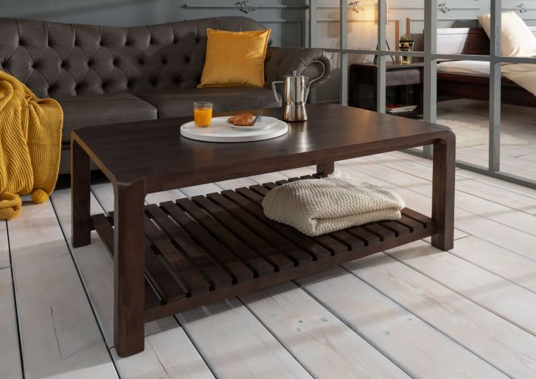 tavolino da salotto in legno di Acacia 120x80x45 tabacco laccato BUENO #4001