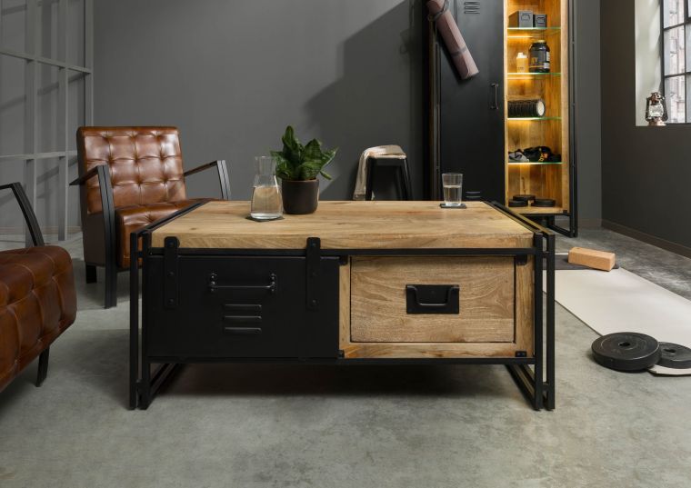 Tavolino da salotto in legno di Mango 120x70x50 oliato / natur BLACKBURN #103