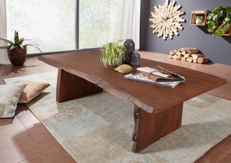 tavolino da salotto in legno di Acacia 150x70x45 marrone laccato PURE ACACIA #006