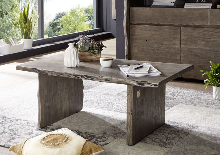 tavolino da salotto in legno di Acacia 120x60x45 grigio scuro laccato PURE ACACIA #427