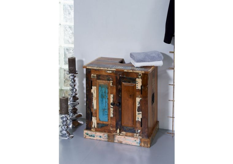 NATURE OF SPIRIT #101 Mobile vanità in legno riciclato - laccato / multicolore 60x43x66