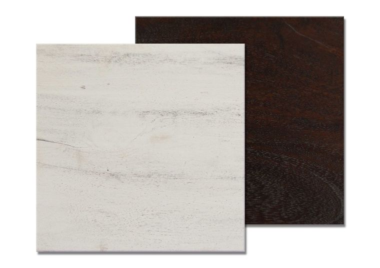 campione in legno di mango / acacia 29x29x1 marrone-bianco laccato CASTLE-ANTIK