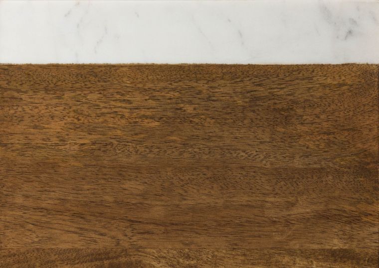 Campione in legno di Mango 29x29x1 marrone oliato / vero marmo LOS ANGELES