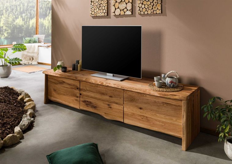 mobile TV in legno di Quercia Selvatica 220x45x50 quercia naturale oliato PURE OAK #704