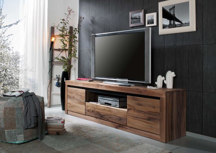 mobile TV in legno di Quercia Selvatica/ Cerro 202x42x55 tabacco marrone oliato MONTREUX #305