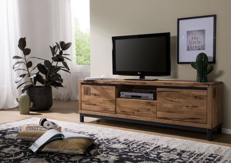 mobile TV in legno di Quercia Selvatica 170x40x56 tabacco marrone oliato VILLANDERS #313