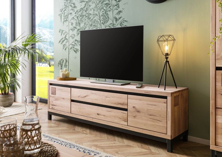 mobile TV in legno di Quercia Selvatica 190x40x56 bianco oliato VILLANDERS #253