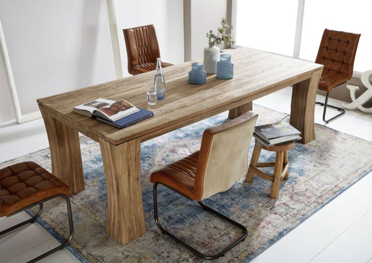 tavolo da pranzo in legno di Teak 260x100x78 naturale grezzo BASSANO #109