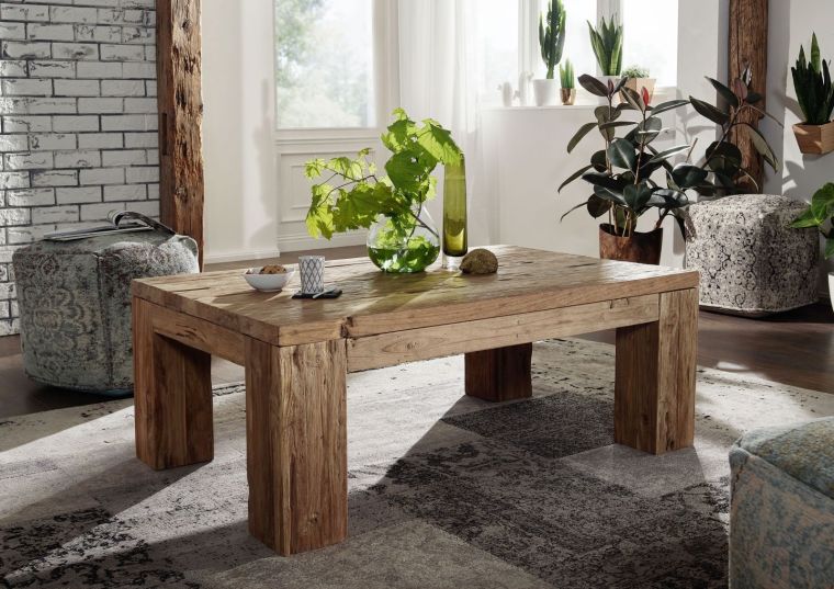 tavolino da salotto in legno di Teak 120x80x45 naturale grezzo BASSANO #105