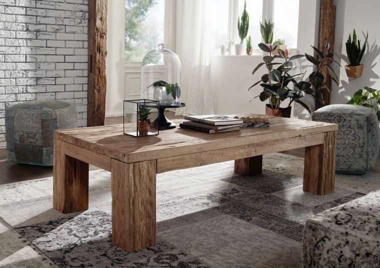 tavolino da salotto in legno di Teak 160x80x45 naturale grezzo BASSANO #106