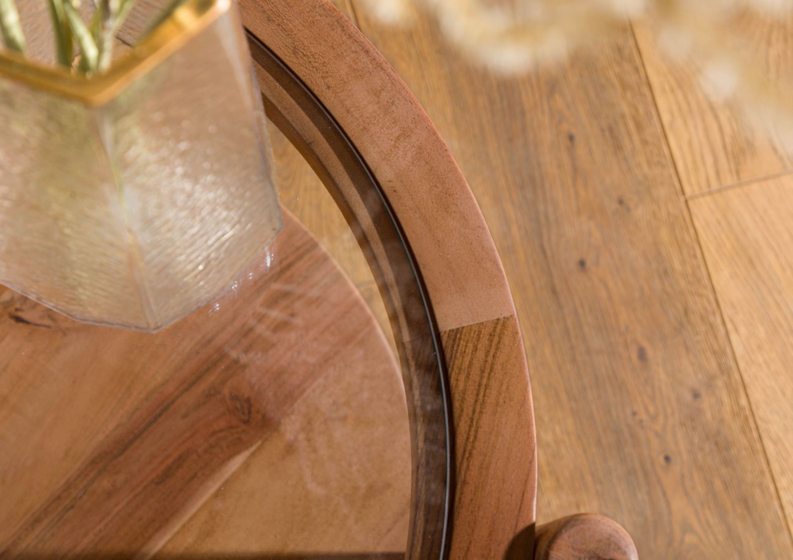 Tavolino basso 118x40h cm in legno di acacia cannettato - Karan